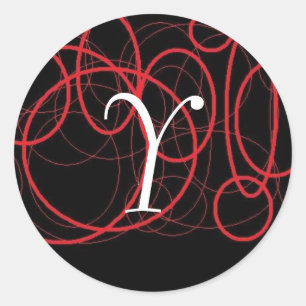 Sticker Rond le rouge entoure tous autour de l'initiale
