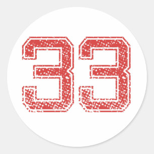 Sticker Rond Le rouge folâtre Jerzee le numéro 33
