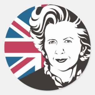 Sticker Rond Le Royaume-Uni pleure Margaret Thatcher, la dame a