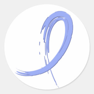 Sticker Rond Le ruban bleu-clair A4 du cancer de la prostate