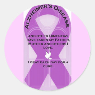STICKER ROND LE RUBAN D'ALZHEIMER
