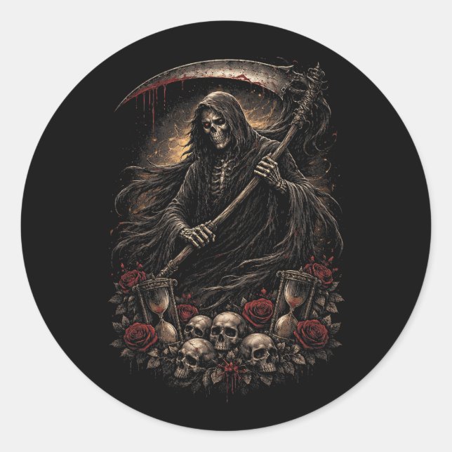 Sticker Rond Le Sablier de la Faucheuse (Devant)