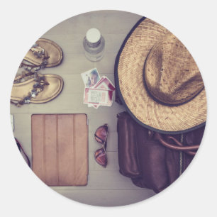 Sticker Rond Le sac orienté, mettent en sac prêt à être emballé