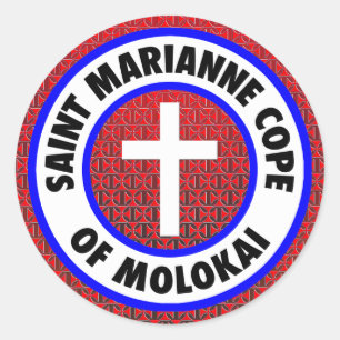 Sticker Rond Le saint Marianne font face de Molokai