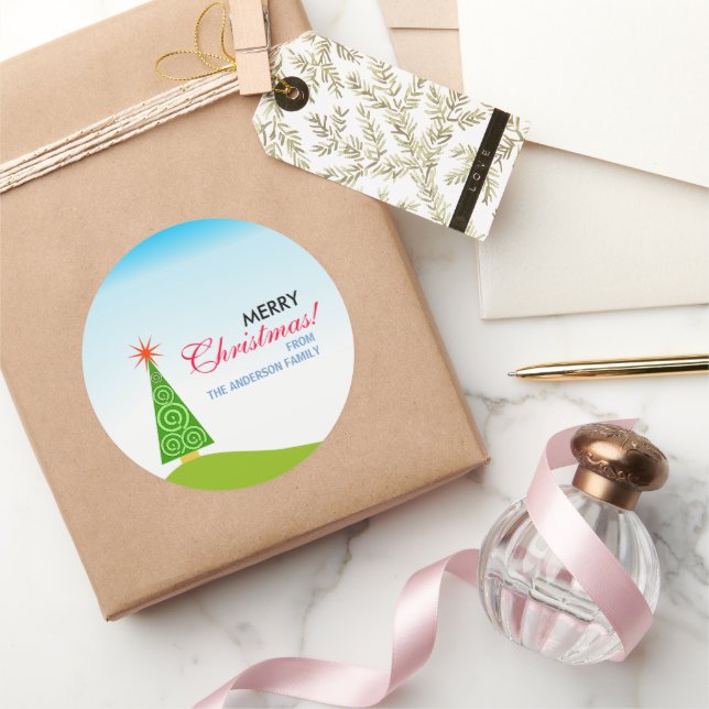 Sticker Rond Le Sapin (Cadeaux)