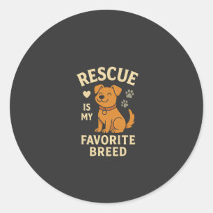 Sticker Rond Le sauvetage est ma race préférée