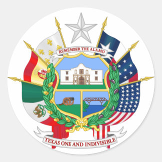 Sticker Rond Le Sceau du Texas Drapeaux du monde