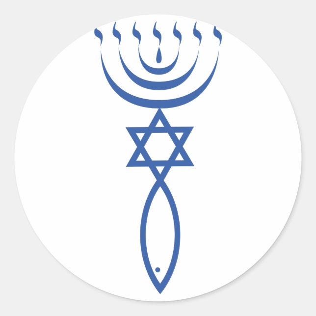 Sticker Rond Le sceau juif messianique de Jérusalem (Devant)