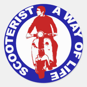 Sticker Rond Le Scooteriste Mod Une Vie