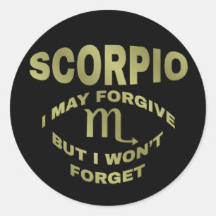 Sticker Rond Le Scorpion Forgive n'oubliera pas des