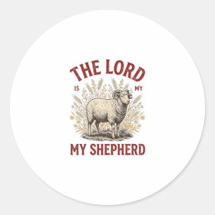 Sticker Rond Le Seigneur est mon berger conception de chemise v