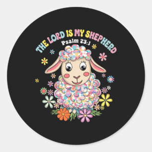 Sticker Rond Le Seigneur Est Mon Berger La Foi Chrétienne Pâque