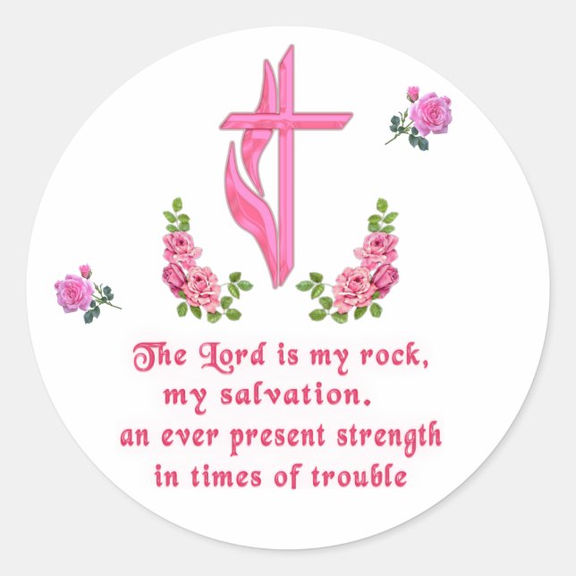 Sticker Rond Le Seigneur est mon rocher (Devant)