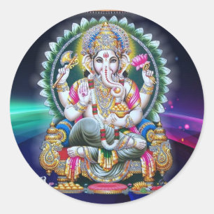 STICKER ROND LE SEIGNEUR GANESH HINDU DIEU