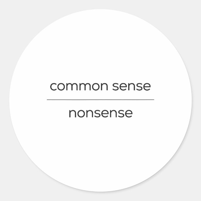 Sticker Rond Le sens commun sur les absurdités Harris Wheimer D (Devant)