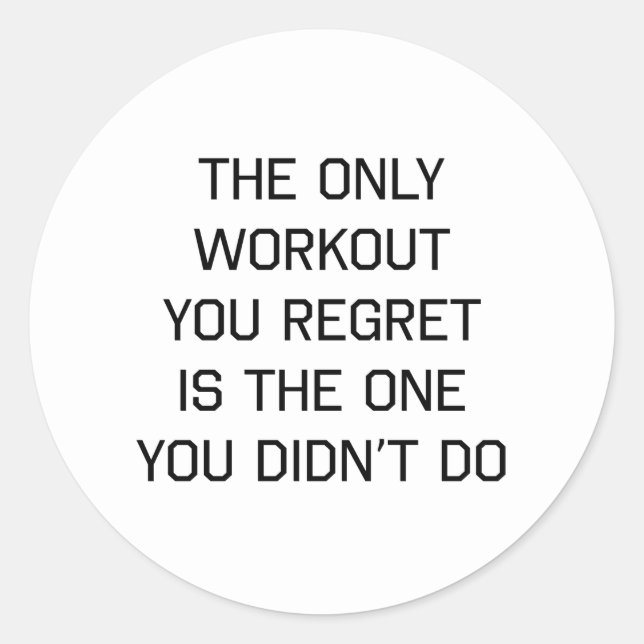 Sticker Rond Le Seul Entraînement Regret (Devant)