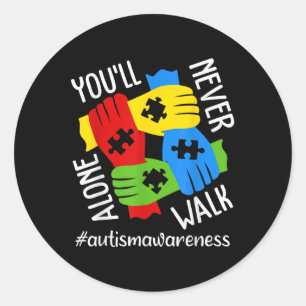 Sticker Rond Le seul Puzzle du support de sensibilisation sur l