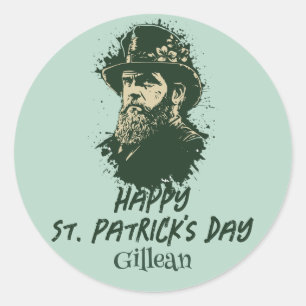 Sticker Rond Le Shamrock vintage de la St. Patrick personnalise
