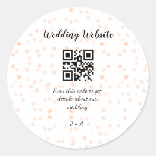 Sticker Rond Le site web mariage scanner code QR pour les détai