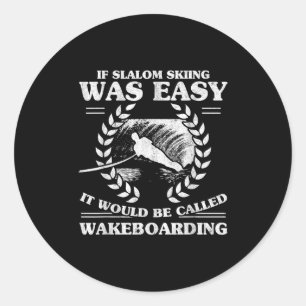 Sticker Rond Le ski nautique en wakeboard rétro slalom était