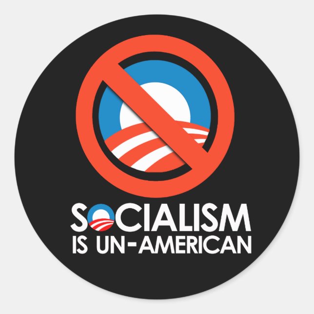 Sticker Rond Le socialisme est non-américain (Devant)