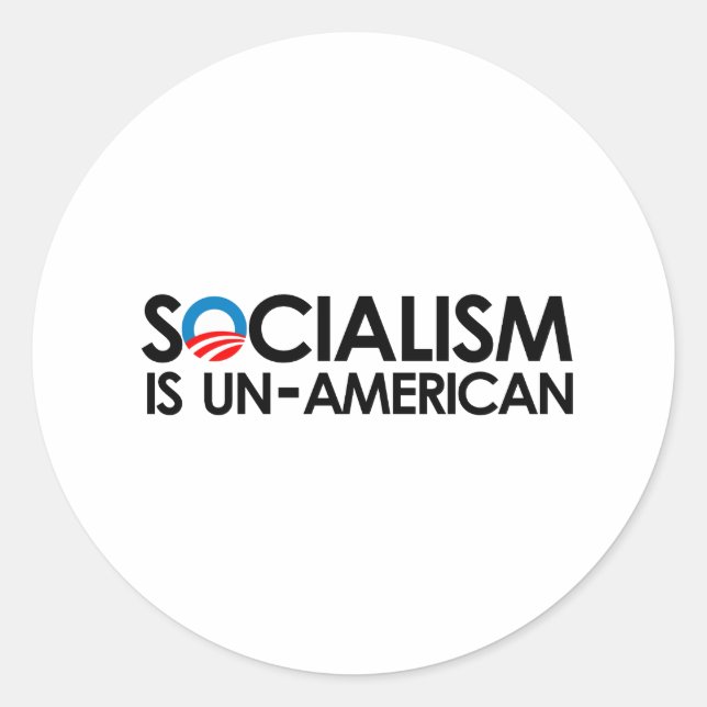 Sticker Rond Le socialisme est non-américain (Devant)