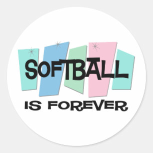 Sticker Rond Le softball est pour toujours
