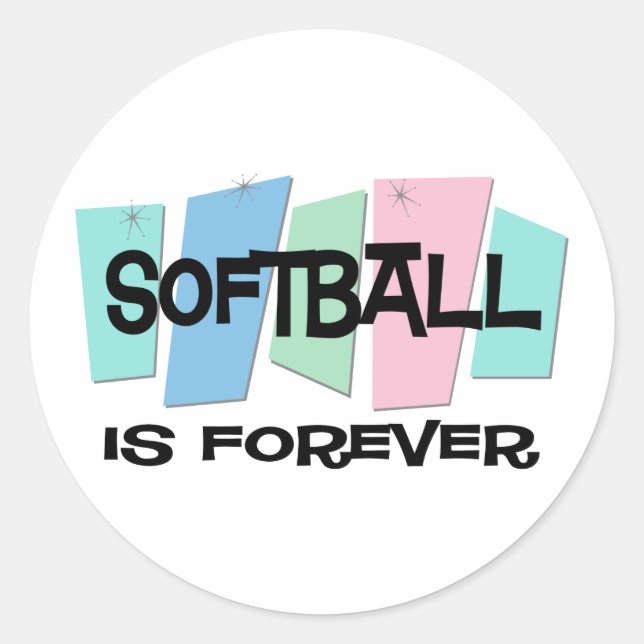 Sticker Rond Le softball est pour toujours (Devant)