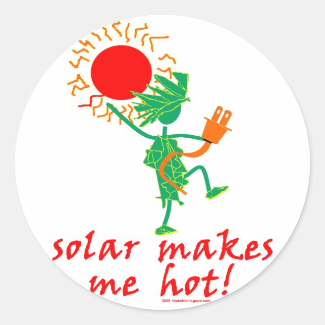 Sticker Rond Le Solar Me Fait Chaud ! (Devant)