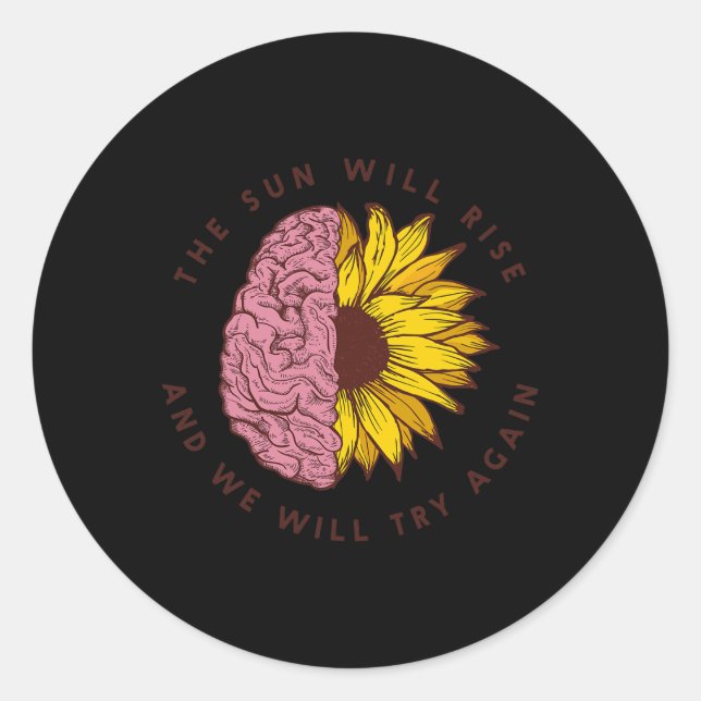 Sticker Rond Le Soleil Augmentera Les Problèmes De Sensibilisat (Devant)