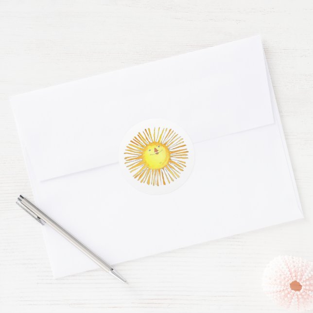 Sticker Rond Le soleil brille -  (Enveloppe)