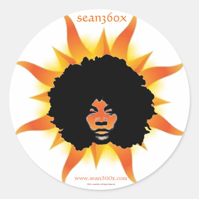 Sticker Rond Le SOLEIL de l'autocollant sean360x (Devant)