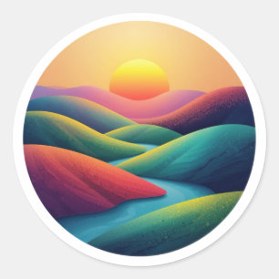 Sticker Rond Le Soleil Orange