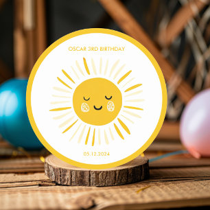 Sticker Rond Le soleil tourne à une fête d'anniversaire