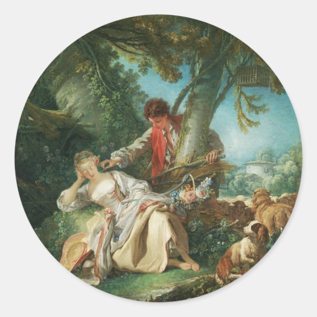 Sticker Rond Le sommeil interrompu par François Boucher (Devant)