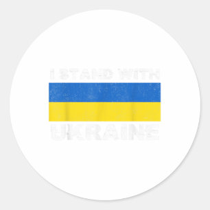 Sticker Rond Le Soutien De L'Ukraine Je Prends Position Avec L'