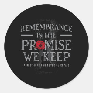Sticker Rond Le souvenir est la promesse que nous tenons dans l