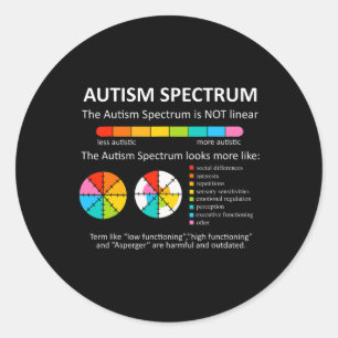 Sticker Rond Le Spectre N'Est Pas Linéaire Autiste Fierté Autis