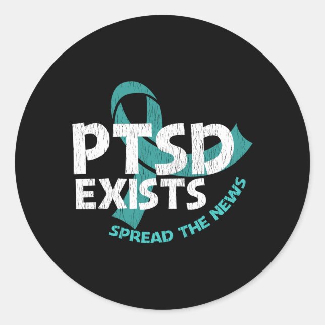 Sticker Rond Le SSPT existe, faites passer le mot - Soutenez le (Devant)