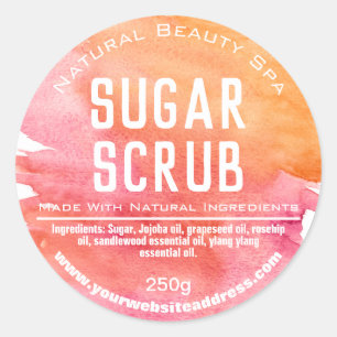 Sticker Rond Le sucre coloré par coucher du soleil rose orange