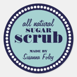 Sticker Rond Le sucre rond de cadre de point frottent le modèle