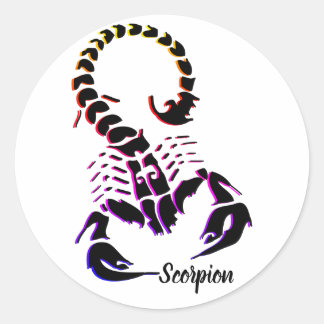 Sticker Rond Le symbole du scorpion zodiac