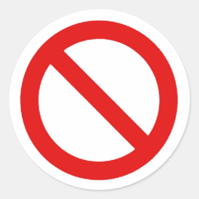 Sticker Rond Le symbole international du non (Devant)