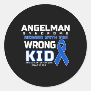 Sticker Rond Le Syndrome D'Angelman Ému Avec Le Mauvais Enfant