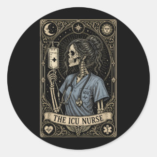 Sticker Rond Le T-shirt Halloween drôle de l'infirmière en soin
