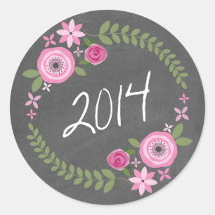 Sticker Rond Le tableau a inspiré le diplômé 2014 floral ros