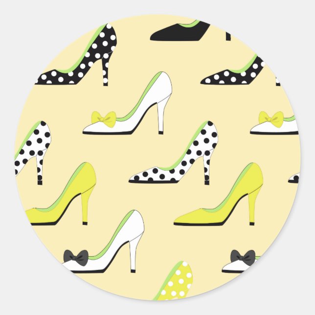 Sticker Rond Le talon de la mode féminine (Devant)