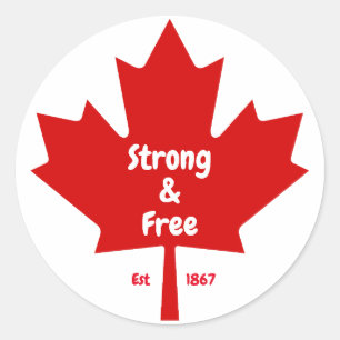 Sticker Rond Le Tea Feuille d'érable "fort et libre"