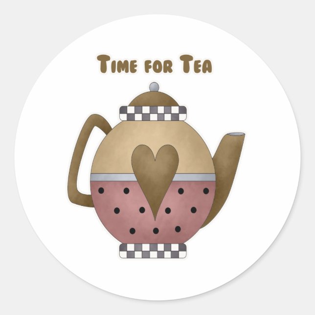 Sticker Rond Le temps du thé (Devant)