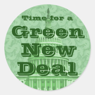 Sticker Rond Le temps d'un New Deal vert